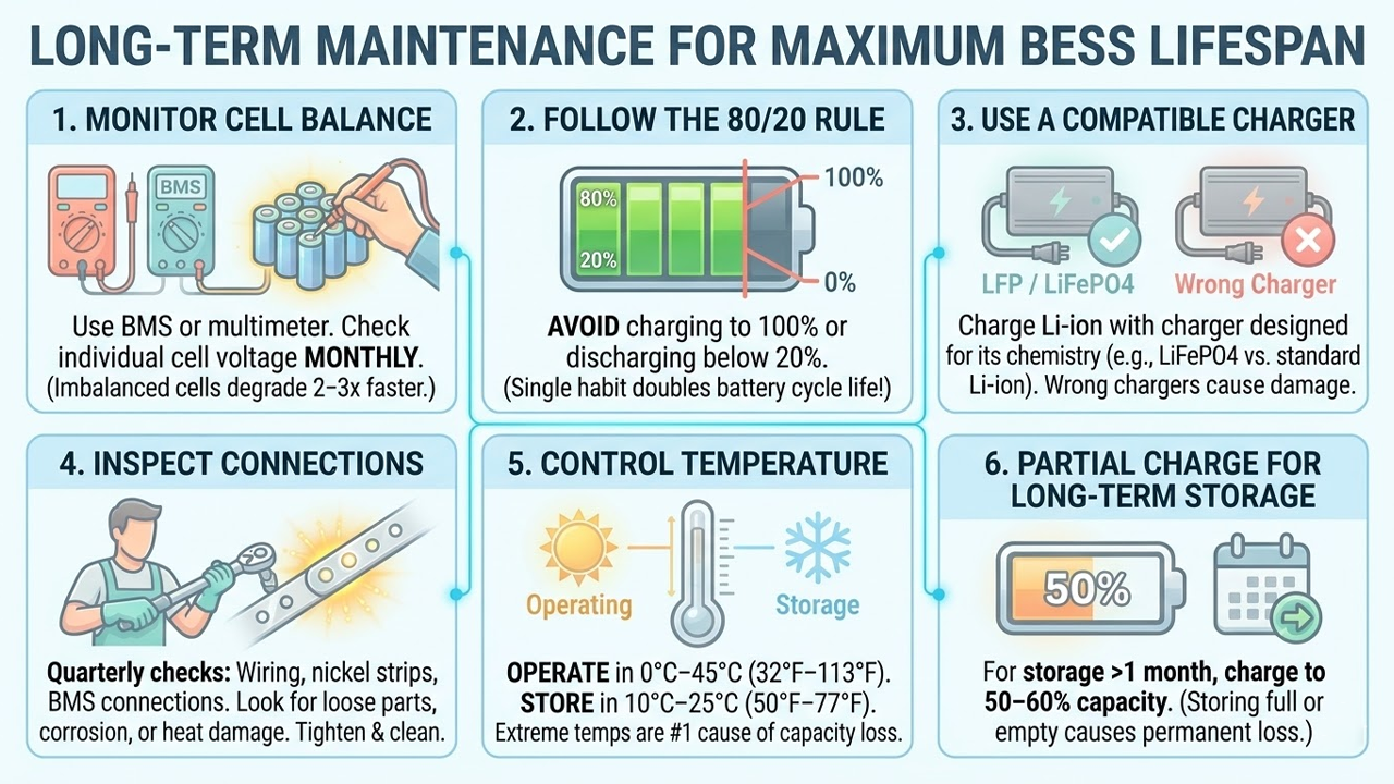 Long-Term Maintenance for Maximum BESS Lifespan
