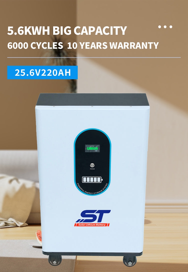 25.6V 220AH 5.6KW Lifepo4 Movable Lithium Battery technical specification image 1