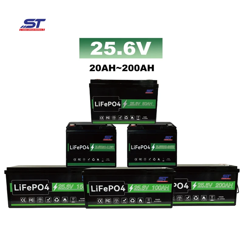 ST 24v Lithium Battery aa 25.6V 100Ah LiFePO4 Battery Pack