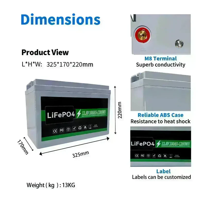 LiFePO4 25.6V 100AH 150AH 200AH Best Electric Vehicle Batteries