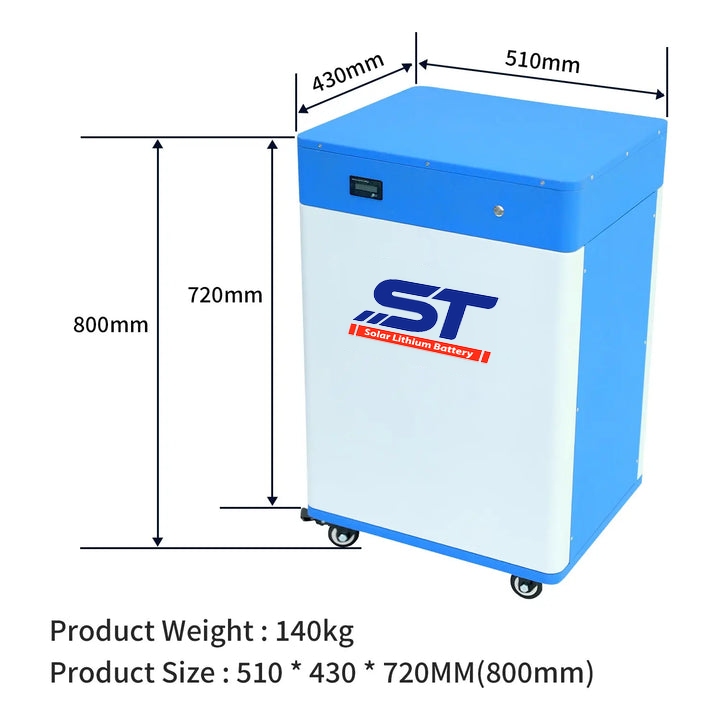 51.2V 250Ah Moveable Design Lithium Ion Battery