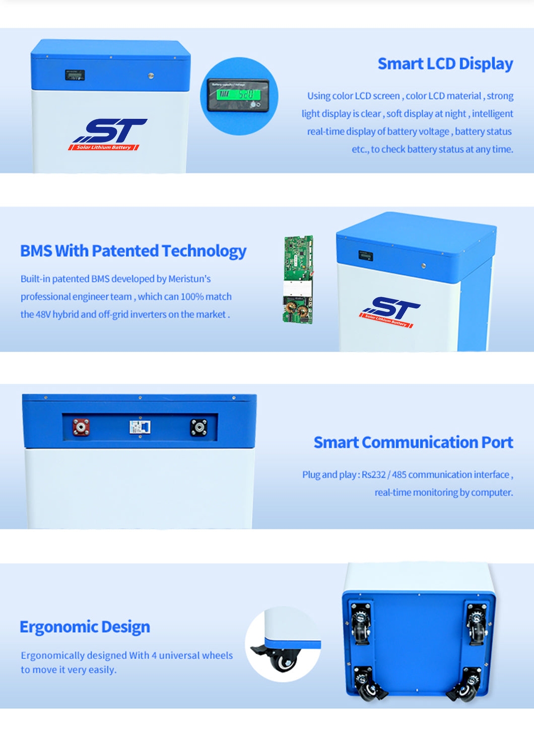 51.2V 250Ah Moveable Design Lithium Ion Battery technical specification image 5
