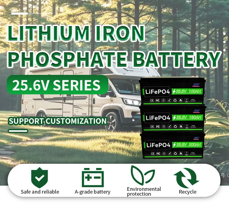 ST 24v Lithium Battery aa 25.6V 100Ah LiFePO4 Battery Pack