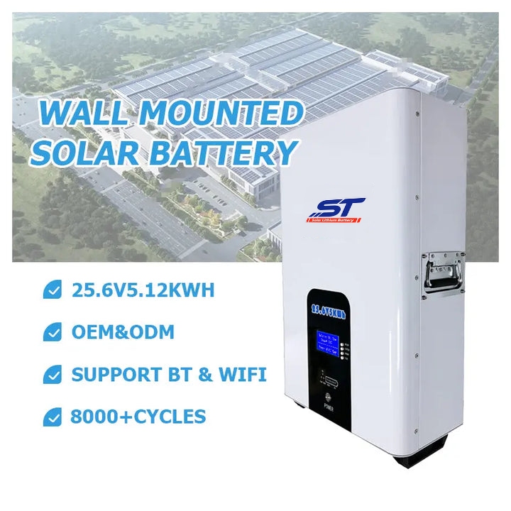 Revolutionary Wall-Mounted Battery 25.6V 200Ah 100ah 300ah Capacity for Uninterrupted Power Battery