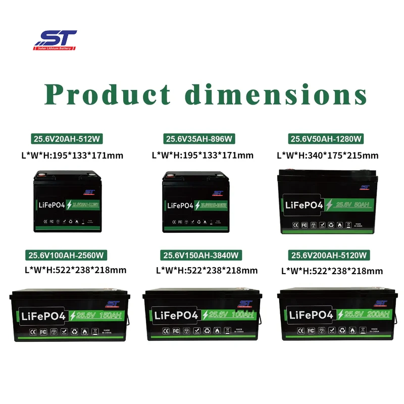25.6v 20Ah 35Ah 50Ah 100Ah 150Ah 200Ah Lithium-ion Battery Rechargeable
