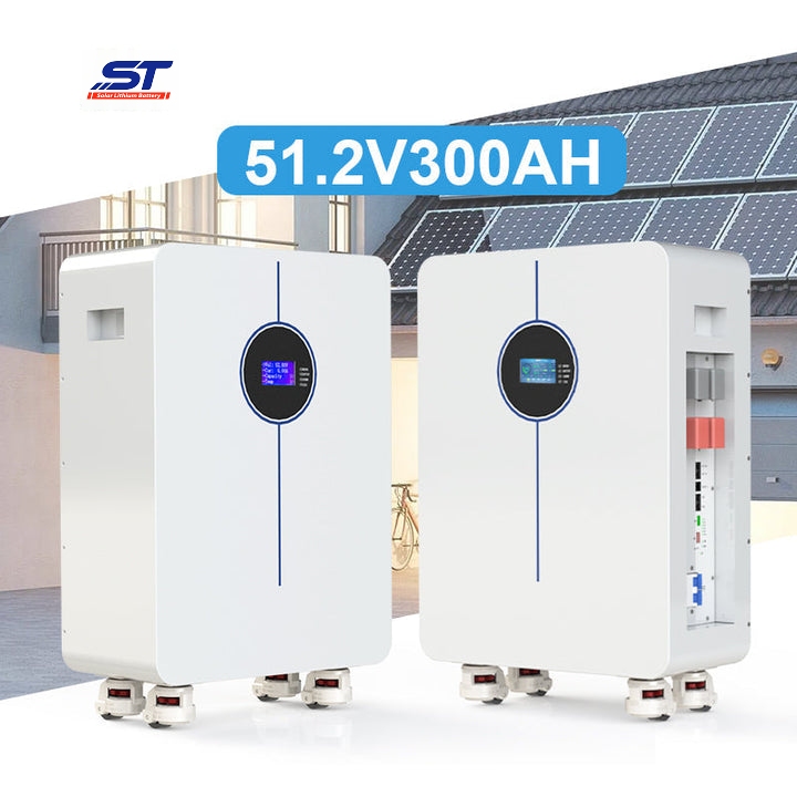 Home LiFePO4 Battery Pack 15kwh 48V 51.2V 300ah Movable Design Solar Storage Lithium Ion Batteries