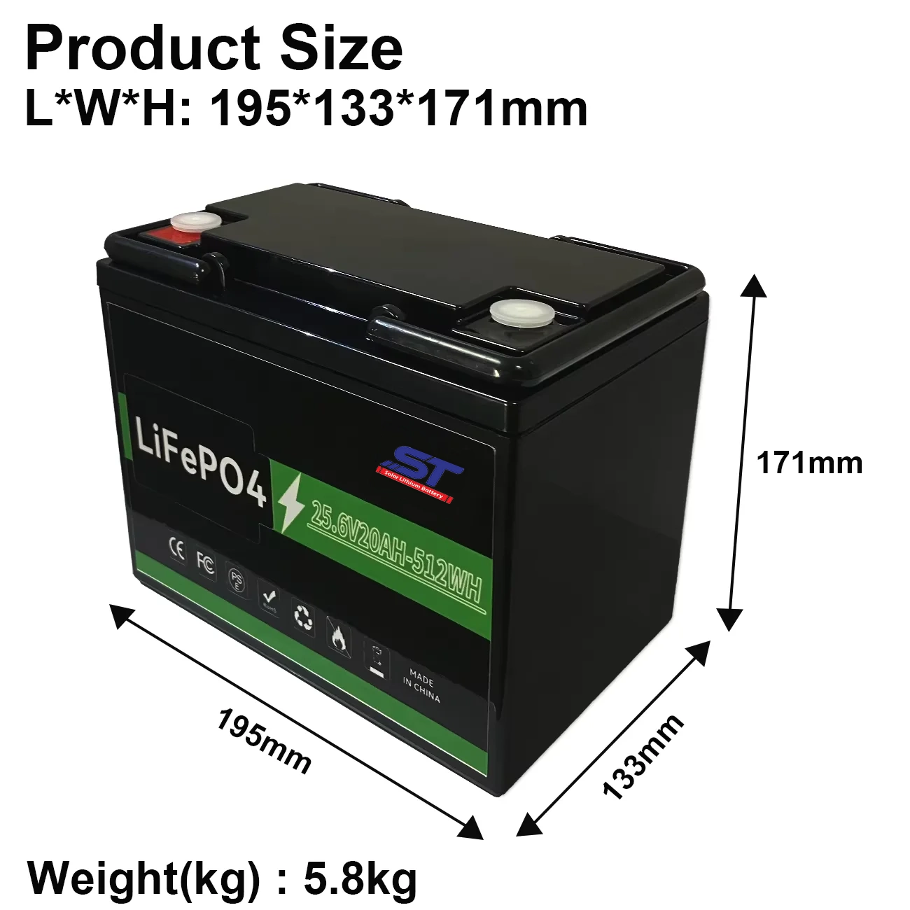 Lithium Battery Pack 25.6v 20Ah 35Ah 50Ah 100Ah 150Ah 200Ah LiFePO4 Batteries Solar Energy Storage-Battery technical specification image 2