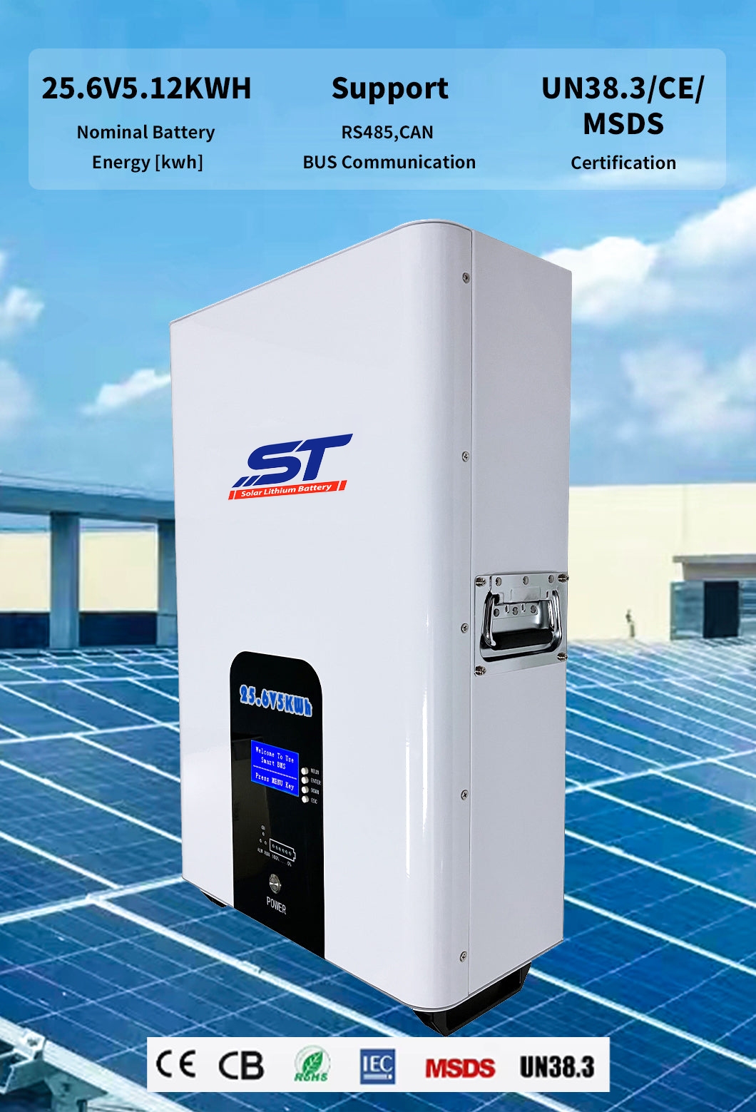 Power Wall LiFePO4 Lithium Battery 25.6V 100AH 200AH 300AH 5.12KWH Deep Cycle Battery Power Wall technical specification image 3