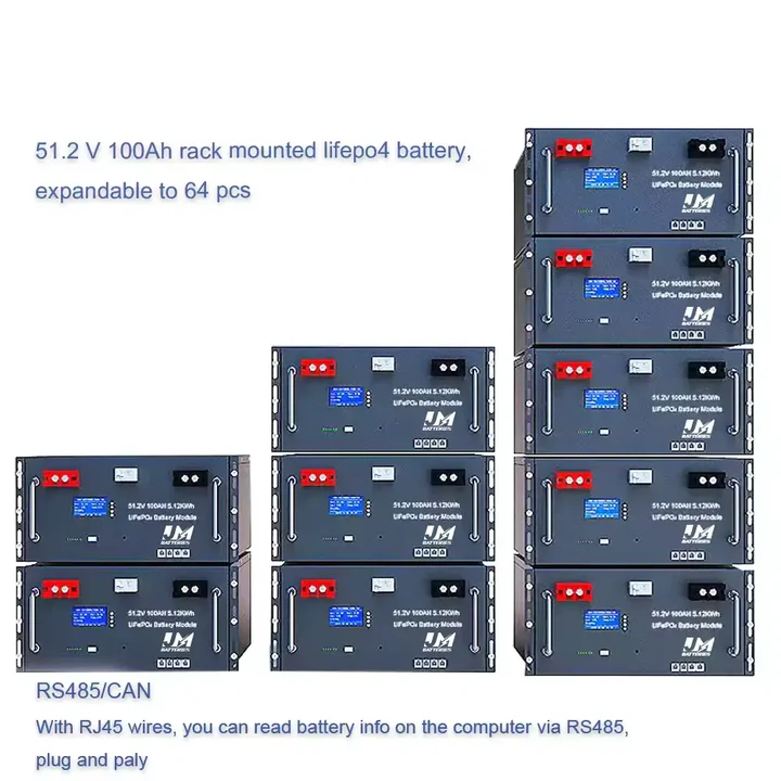 51.2V 100AH 200Ah Rack-Mounted Lithium Battery Large Capacity High Stability Battery Power Supply Battery