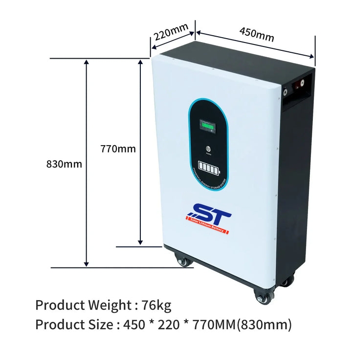 25.6V 220AH 5.6KW Lifepo4 Movable Lithium Battery