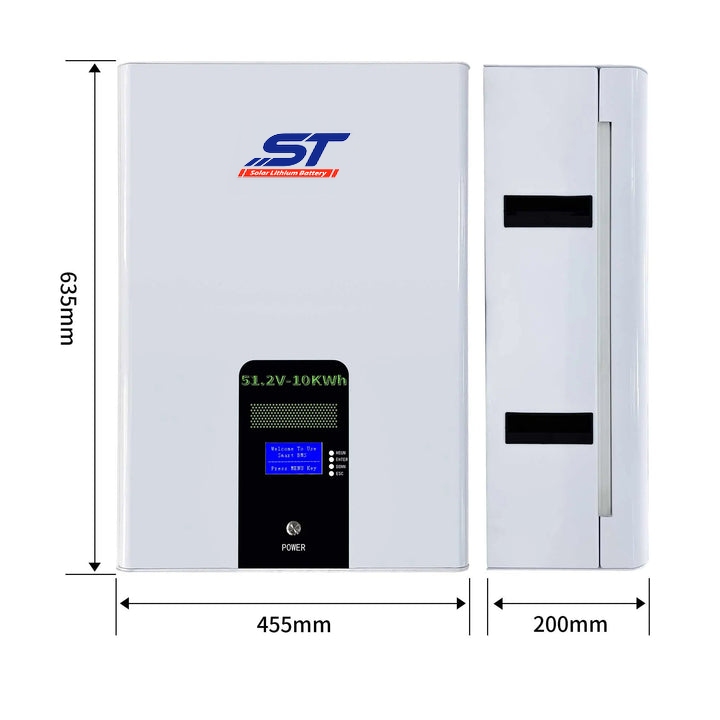 Wall Mounted Solar Battery 51.2V 200Ah Storage Lithium Battery