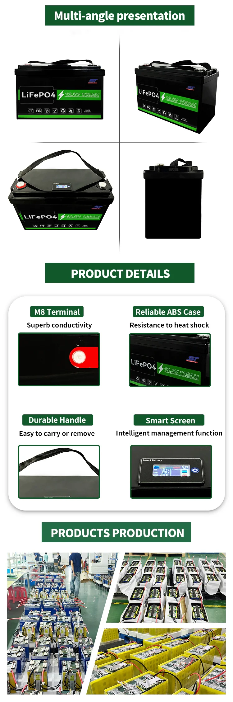 High-performance lithium ion batteries 12v 10ah 20ah 30ah 50ah 100ah 150ah 200ah 12.8V LiFePO4 Battery smart bms 4s 12v lifepo4 technical specification image 4