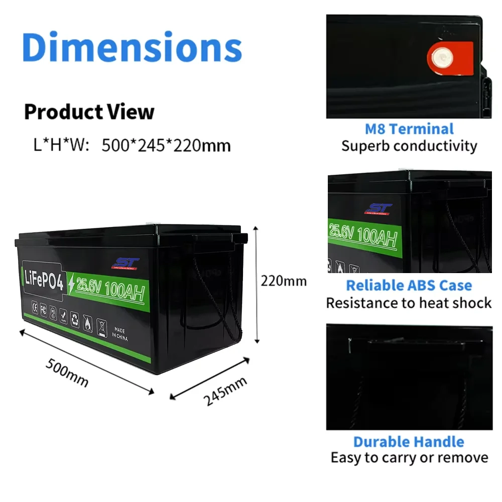 Lithium Battery Pack 25.6v 20Ah 35Ah 50Ah 100Ah 150Ah 200Ah LiFePO4 Batteries Solar Energy Storage-Battery technical specification image 5
