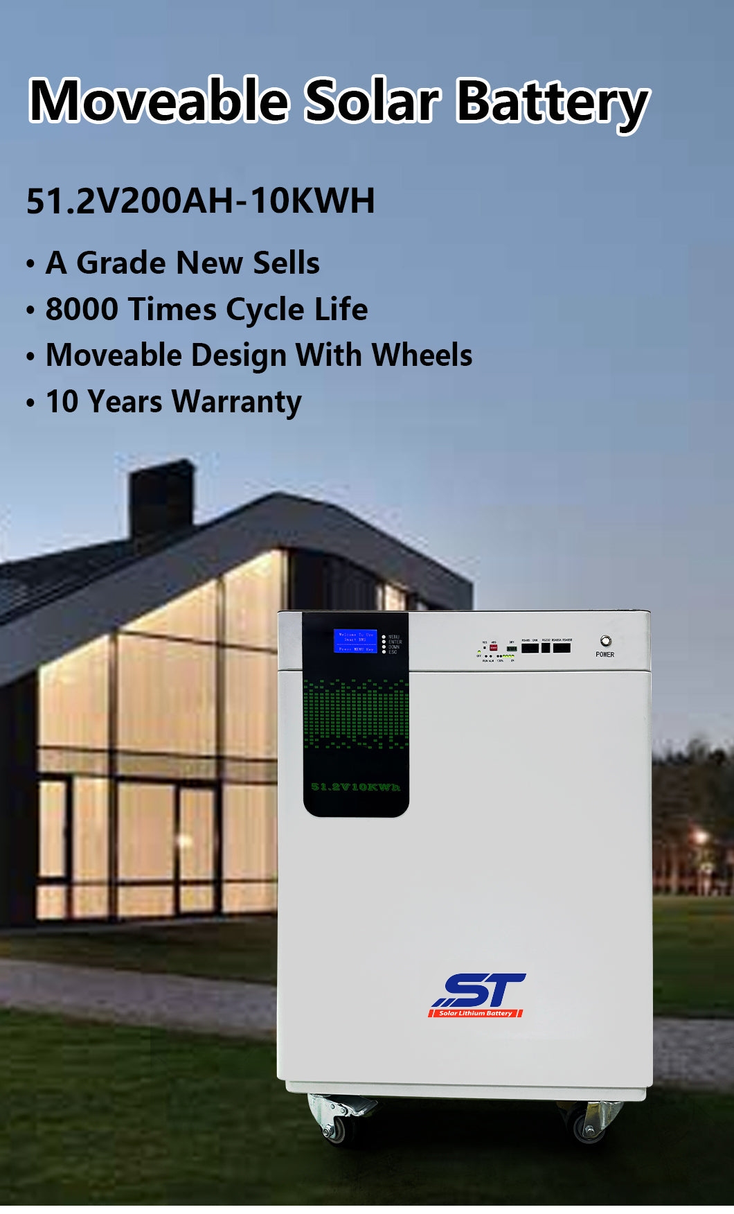 51.2V 200AH 300AH Lithium Solar Battery for Home Outdoor technical specification image 1