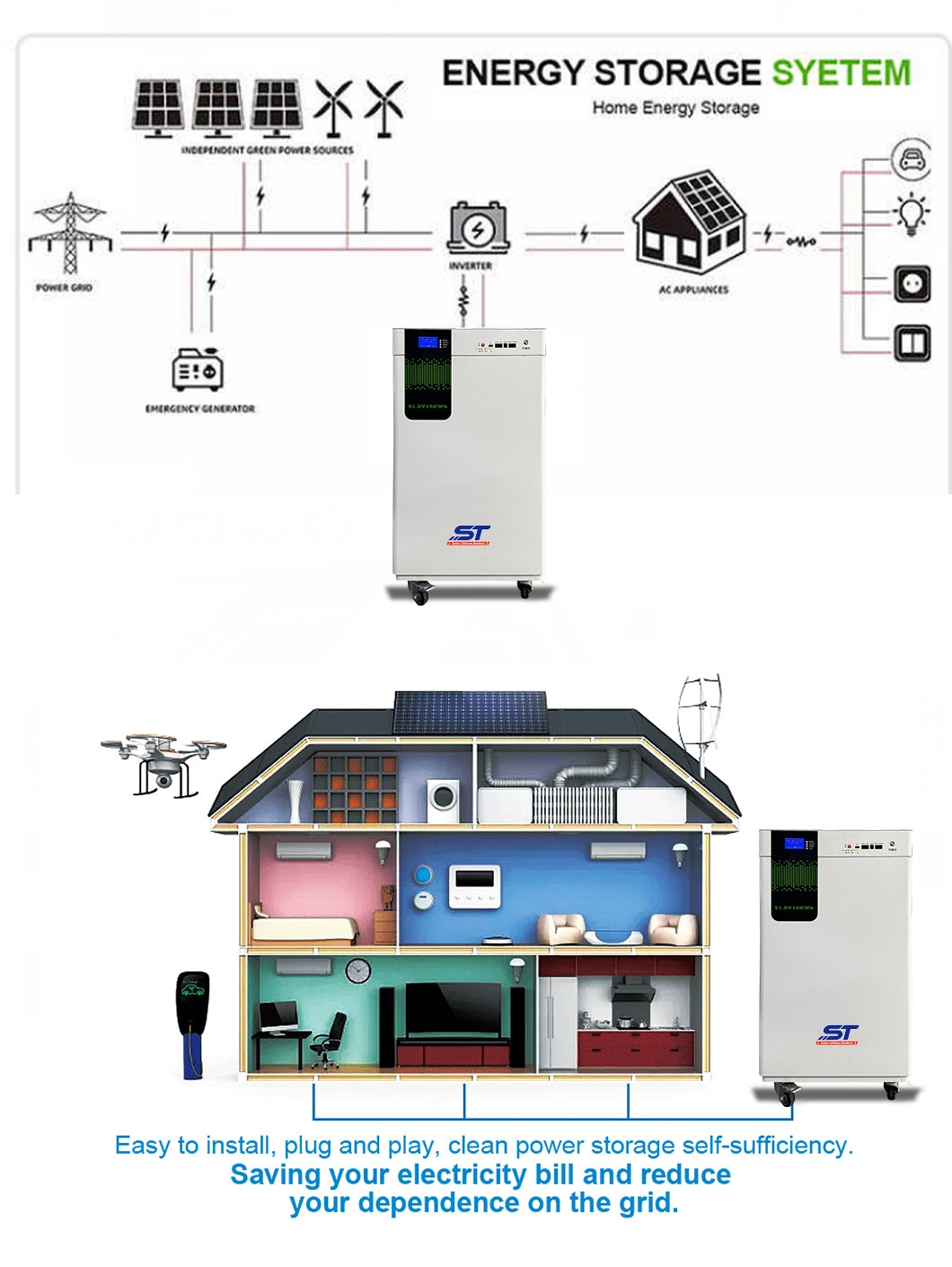 Home Moveable Lithium Battery 51.2V 300AH 15KWH technical specification image 10