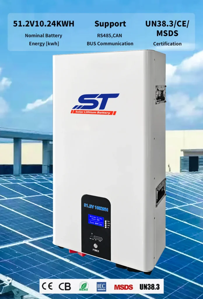ST 10kwh 51.2V 200ah lifepo4 solar Battery 51.2v 200ah lifepo4 wall mount Battery