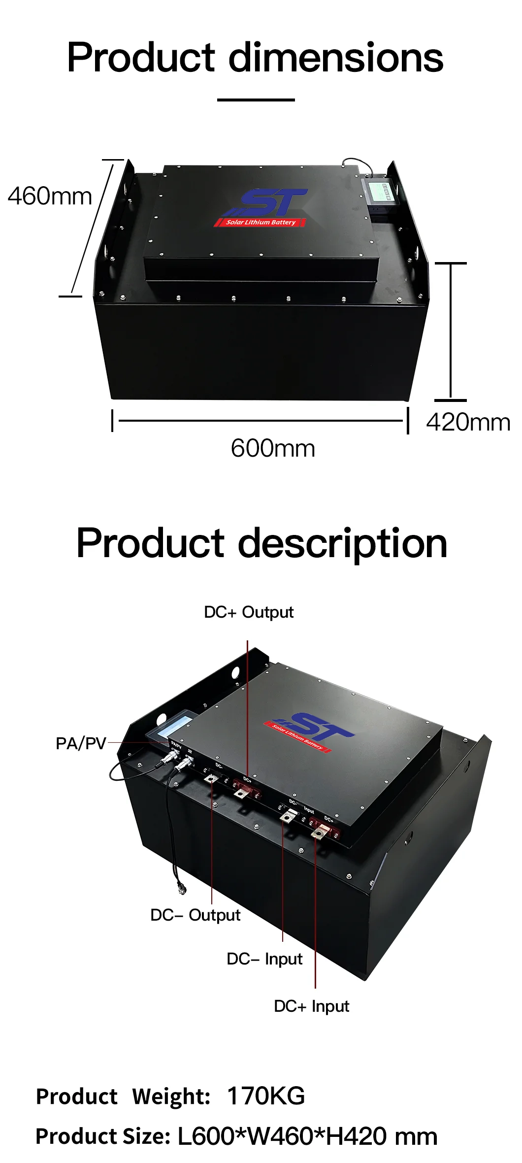 72V 240AH Solar Energy System Forklift Battery technical specification image 6