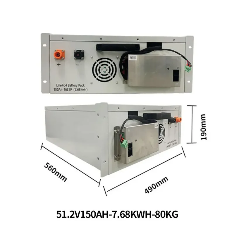 51.2V 150AH 76.8KWH High Voltage Cabinet Solar Energy Storage Battery