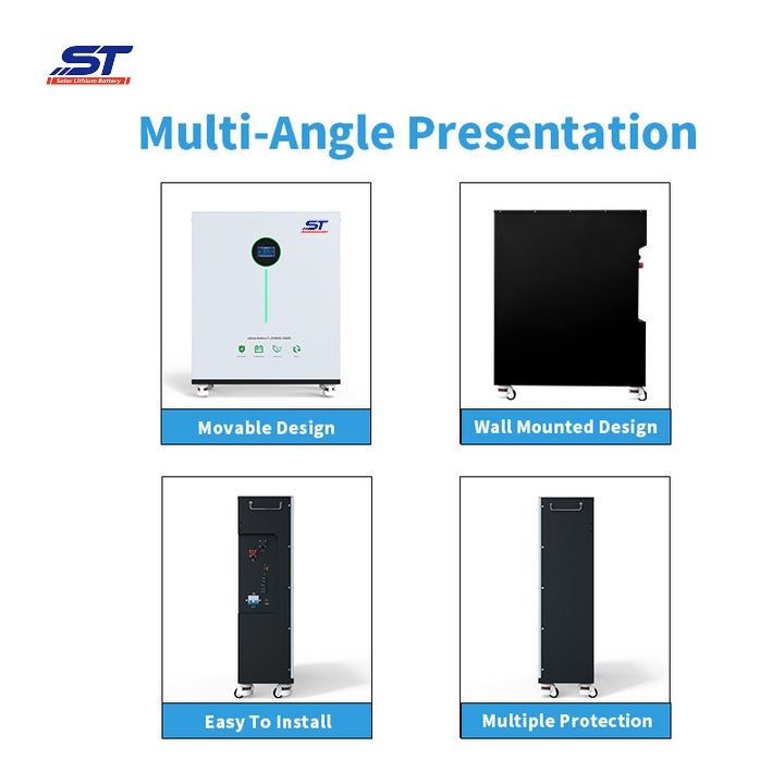 ST Factory Price 48V 51.2V 600ah 30kwh LiFePO4 Lithium Ion Battery for Residential Household Solar Energy Storage