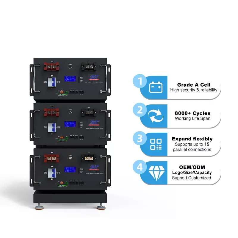 ST AA Lithium Batteries 48V 51.2V 100Ah 200Ah 300Ah 400Ah With BMS System