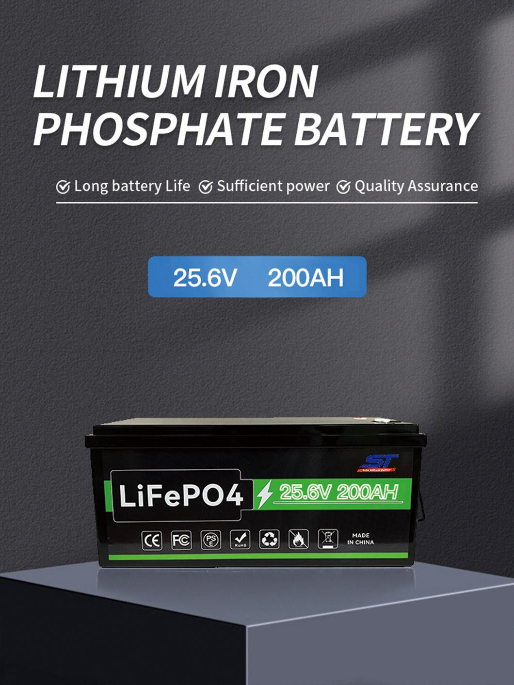 25.6V 200AH Energy Storage Lithium Ion Battery technical specification image 1