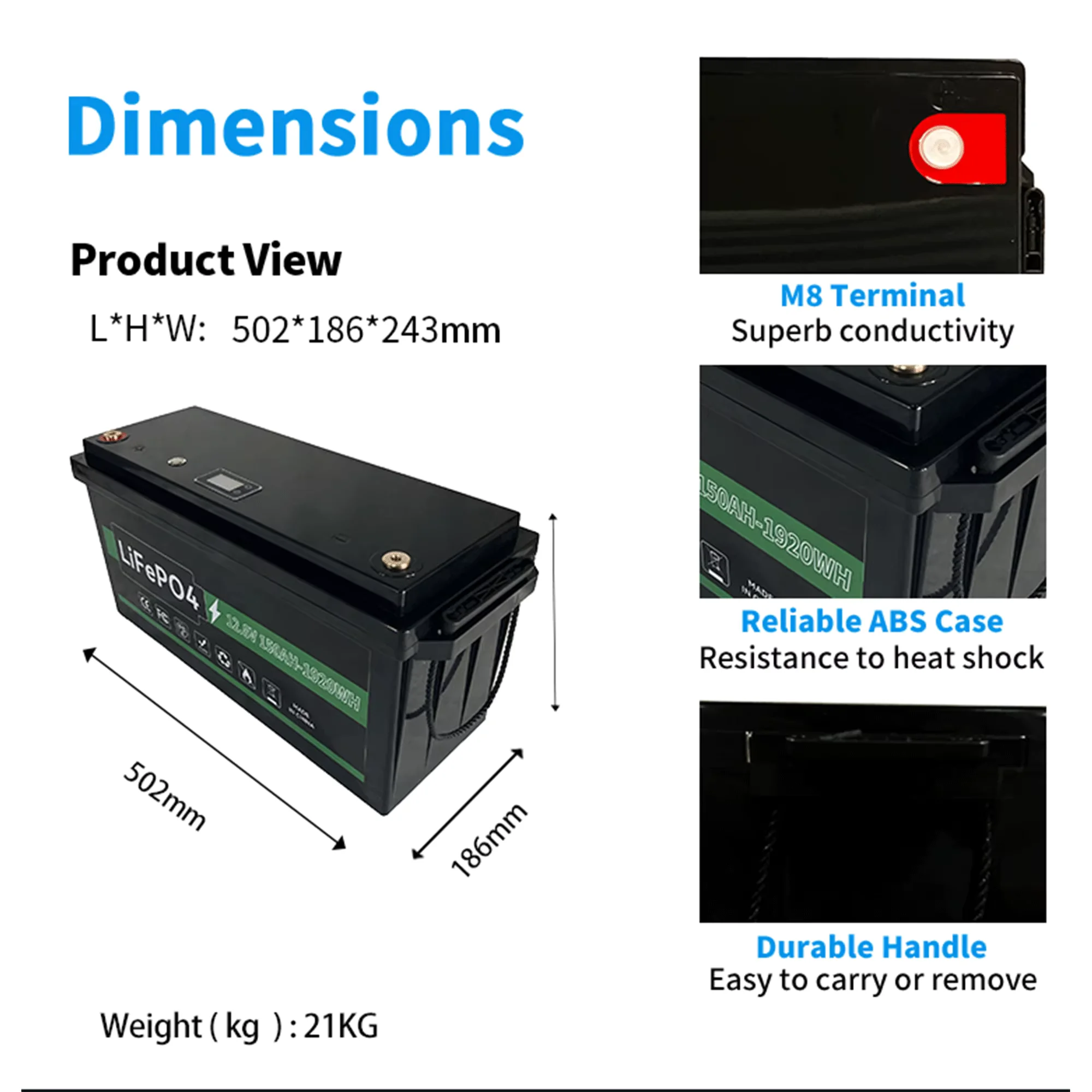 China Goods Wholesale 12.8V 12V 10Ah 20Ah 30Ah 50Ah 100Ah 200Ah Solar Energy Battery technical specification image 6
