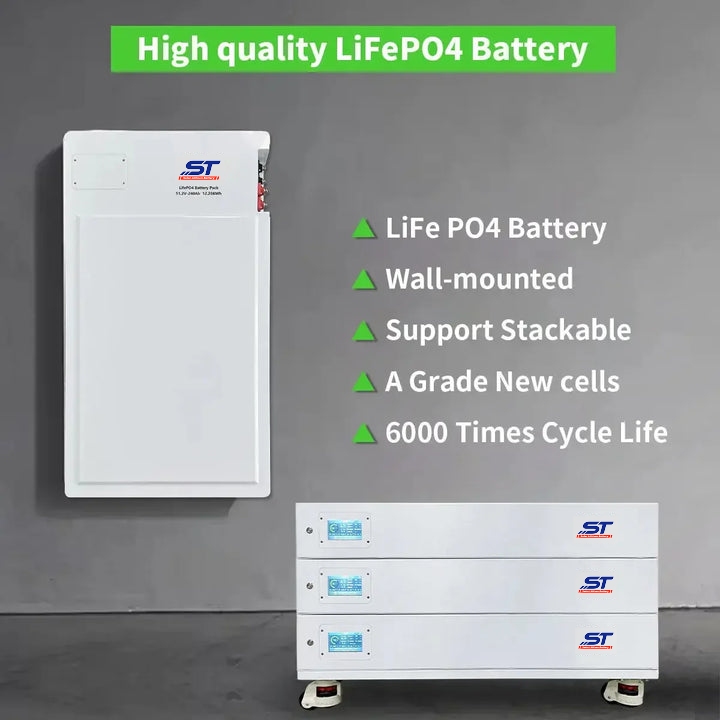 48V 300Ah 15KWH Wall Mounted Solar Energy Storage Battery