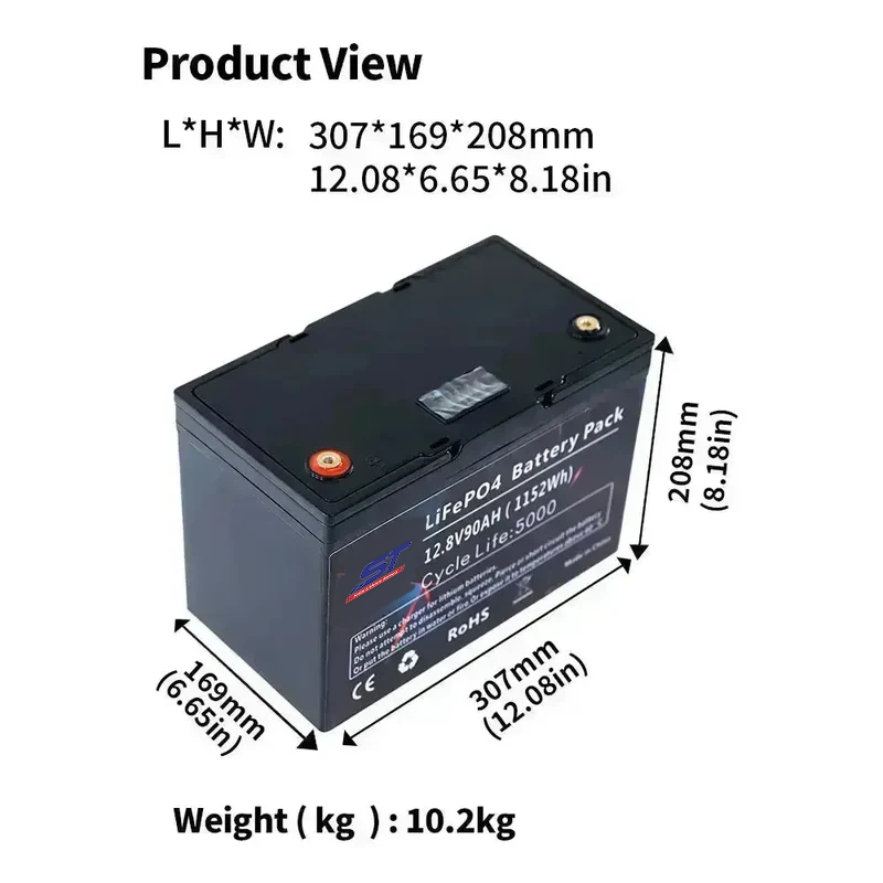 12.8V 90AH MSDS Certificate Lithium Ion Battery Pack